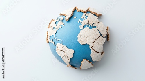 Tectonic divergence, continental plates, detailed earth layers photo