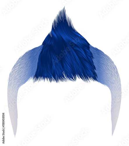 trendy man hairs   . dark blue color . beauty  style .realistic  3d .Iroquois
