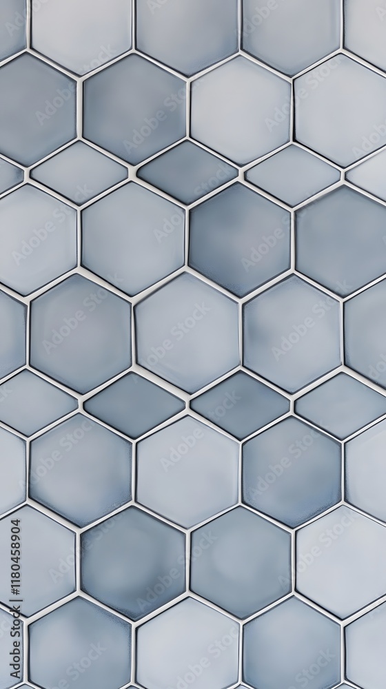 Hexagonal Tile Pattern in Blue-Grey Shades Hexagonal Tile Pattern in Blue-Grey Shades