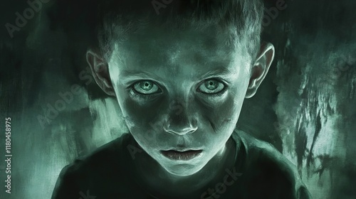 Creepy Child Portrait: Dark, Scary, and Mysterious