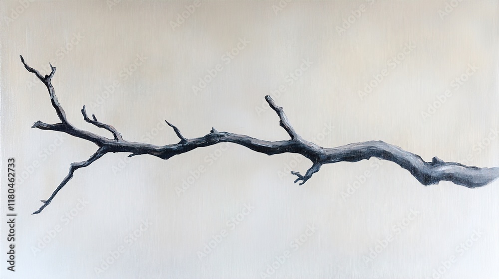 Branch Study: Minimalist Tree Branch Painting Branch Study: Minimalist Tree Branch Painting