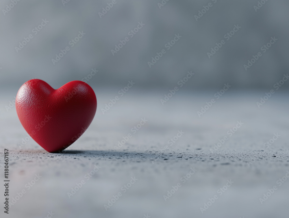 Fototapeta premium Red Heart on a Soft Textured Background