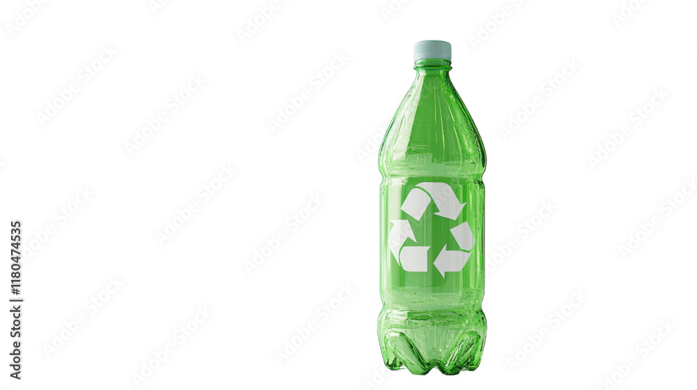 Plastic bottle with recycling symbol transparent background Plastic bottle with recycling symbol transparent background