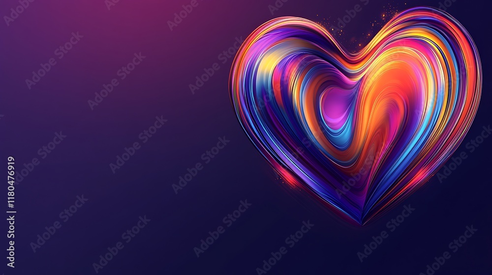 Abstract Colorful Swirling Heart Design Abstract Colorful Swirling Heart Design