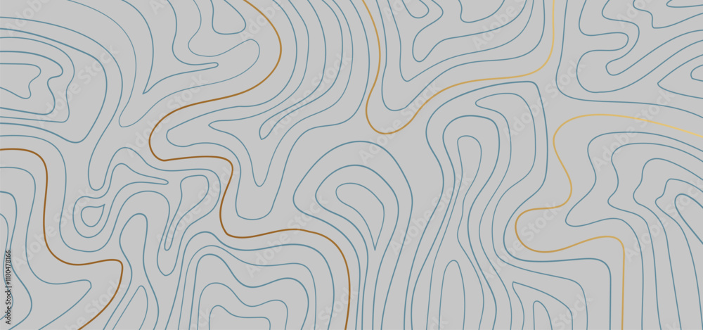 Gold and green line contour map on gray background Gold and green line contour map on gray background
