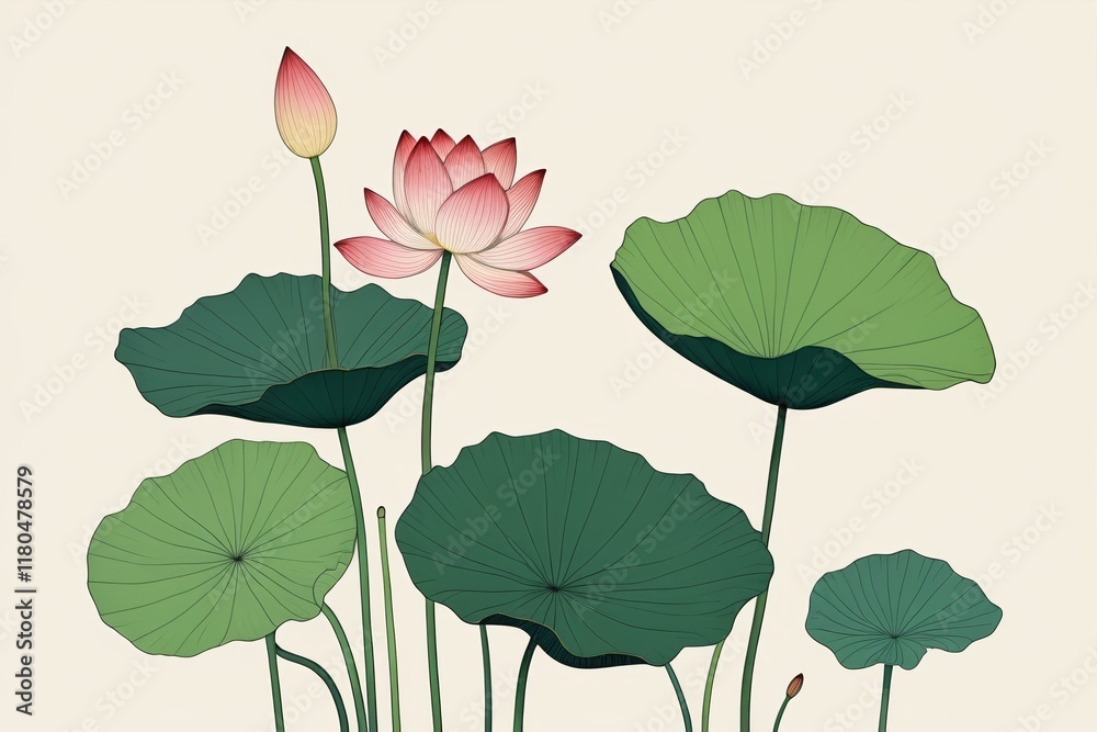 Obraz premium there are many lotus flowers and leaves in a vase