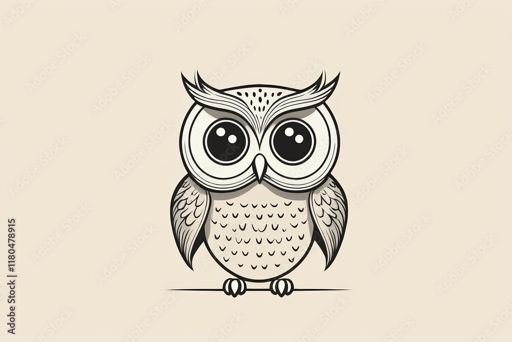 Fototapeta premium a close up of a cartoon owl with big eyes