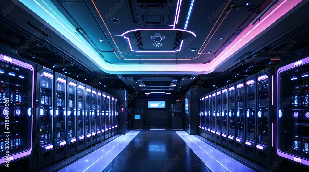 Naklejka premium 近未来的なデータセンター