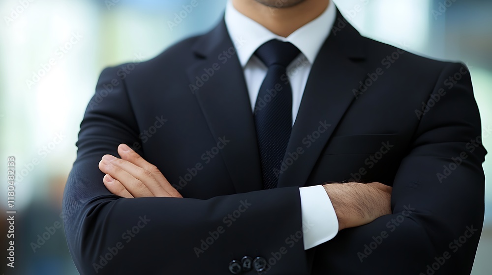 Confident Man in Sharp Black Suit: A Portrait of Professionalism Confident Man in Sharp Black Suit: A Portrait of Professionalism
