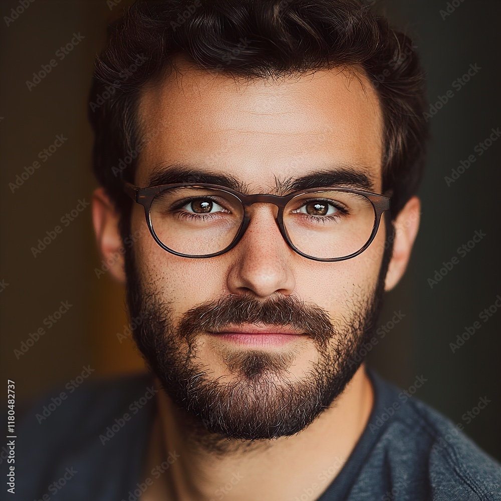 Portrait of a Man with Glasses and Beard Portrait of a Man with Glasses and Beard