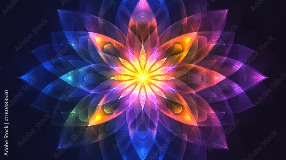 Vibrant Colorful Abstract Flower Design