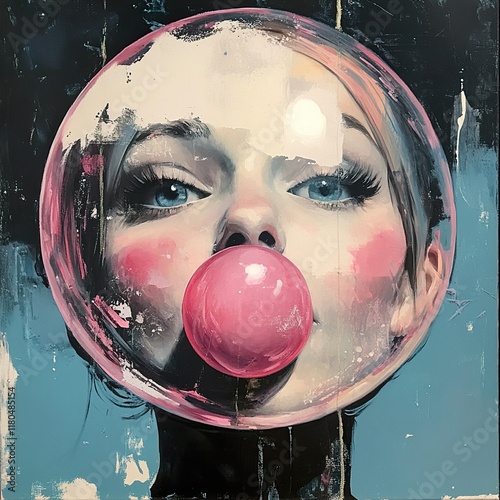 Enigmatic Beauty: A Pop Surrealist Portrait