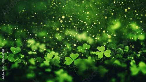 St. Patrick's Day background with green clovers