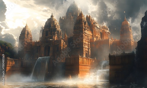 Depiction of Indraprasta, the Palace of Illusions from Mahabharat