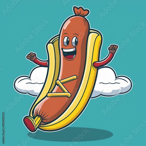 Cartoon hotdog, cartoon, hotdog, funny