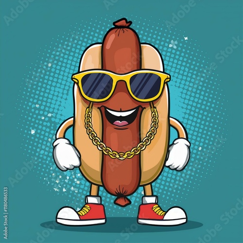 Cartoon hotdog, cartoon, hotdog, funny