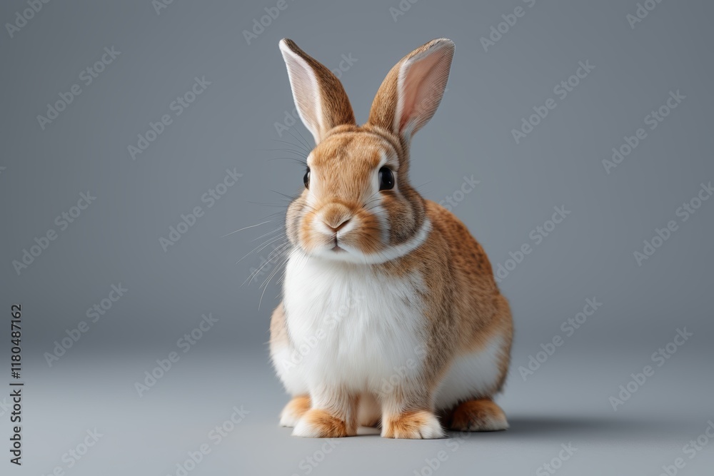 Obraz premium there is a rabbit that is sitting on a gray surface
