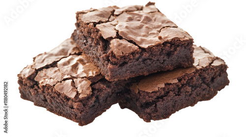 Rich brownie cookies with a soft texture isolated on white background