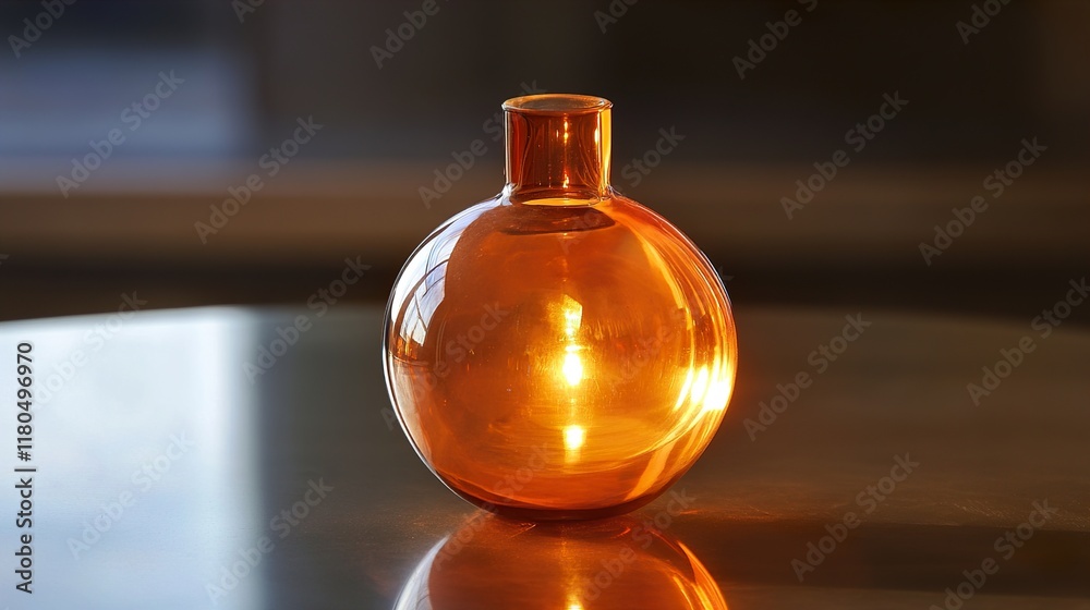 Illuminated Amber Glass Sphere Vase: Home Decor Illuminated Amber Glass Sphere Vase: Home Decor