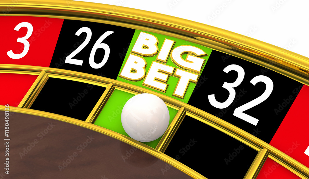 Big Bet Roulette Wheel Casino Gamble Play Game Huge Winnings Jackpot 3d Illustration Big Bet Roulette Wheel Casino Gamble Play Game Huge Winnings Jackpot 3d Illustration