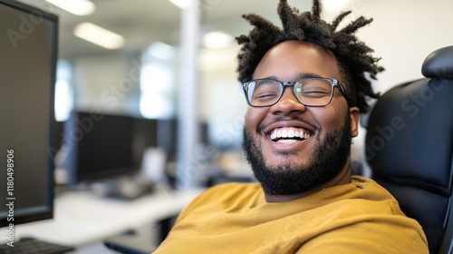 Smiling person with an intellectual disability engages in job training, showcasing progress