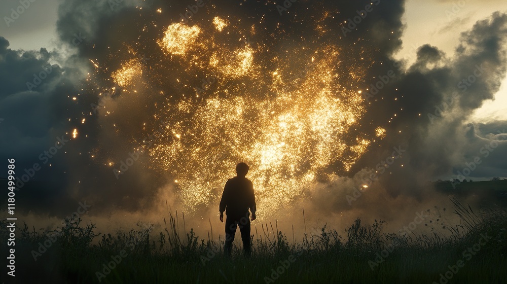 Golden Spark Spectacle: A Moment of Awe and Wonder Golden Spark Spectacle: A Moment of Awe and Wonder