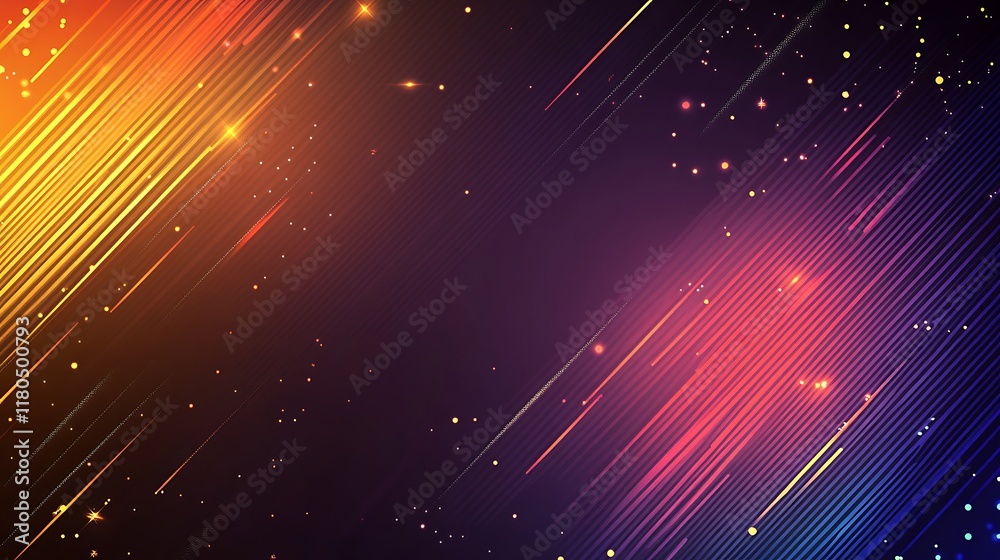 Obraz premium Abstract Diagonal Lines Glowing Bright Colors Background