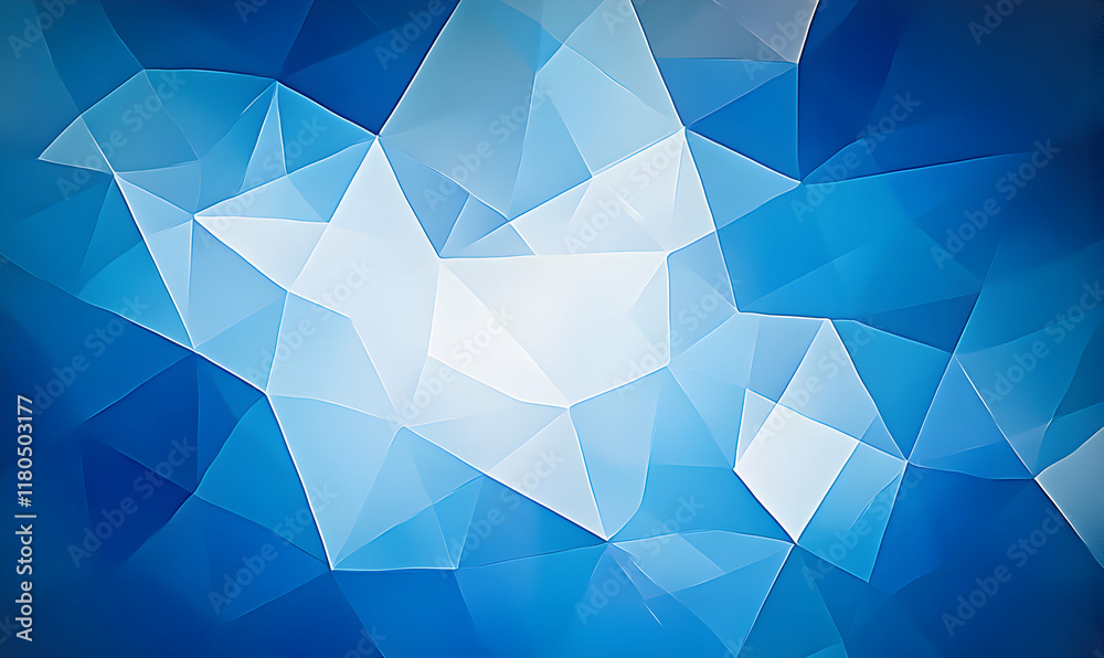 Obraz premium Abstract blue and white geometric polygonal background. Ideal for modern designs, presentations, and websites. Provides a clean, professional aesthetic.