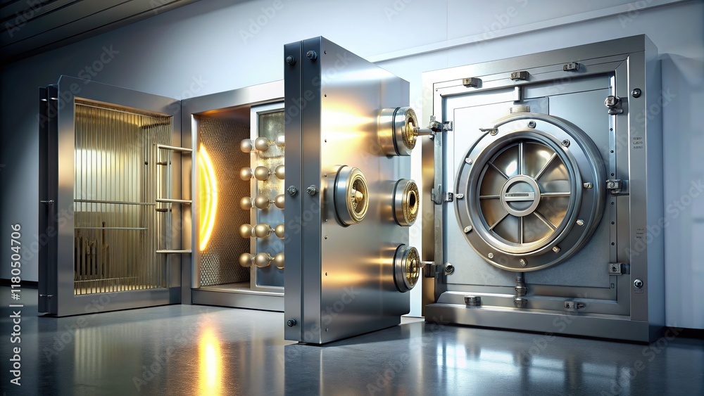Safe Deposit Box & Bank Vault Door: Open & Closed - High-Resolution Images Safe Deposit Box & Bank Vault Door: Open & Closed - High-Resolution Images