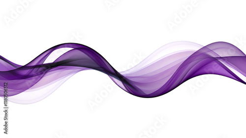 Abstract purple and black smoke wave isolated on white background