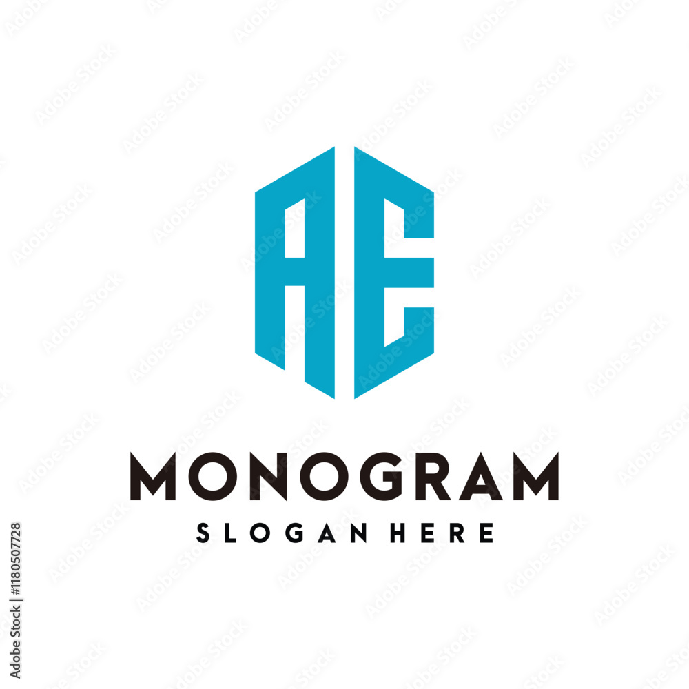 letter AE monogram logo design element vector template letter AE monogram logo design element vector template