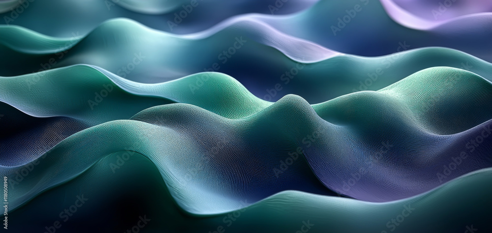 Fototapeta premium Abstract Teal Blue Wavy Pattern Design