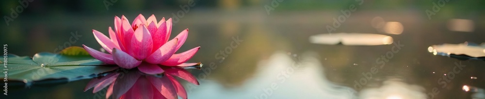 Water lily flowers on lake surface with orange pink shades, peaceful, nature, ripples Water lily flowers on lake surface with orange pink shades, peaceful, nature, ripples