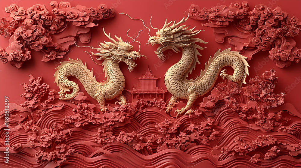 Obraz premium Cultural clash zodiac dragons