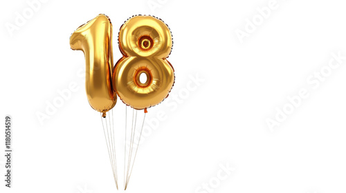 Number 18 balloon transparent background