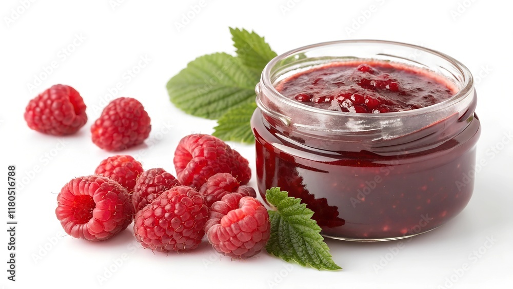 Raspberry jam in a jar, showcasing the vibrant color and texture of raspberry jam, perfect for illustrating the delightful essence of raspberry jam against a clean white background.
Raspberry jam in a jar, showcasing the vibrant color and texture of raspberry jam, perfect for illustrating the delightful essence of raspberry jam against a clean white background.