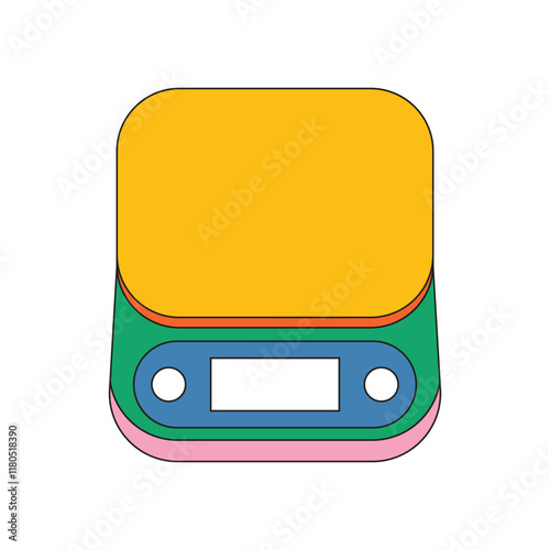 Illustration food scale retro vibrant unique design