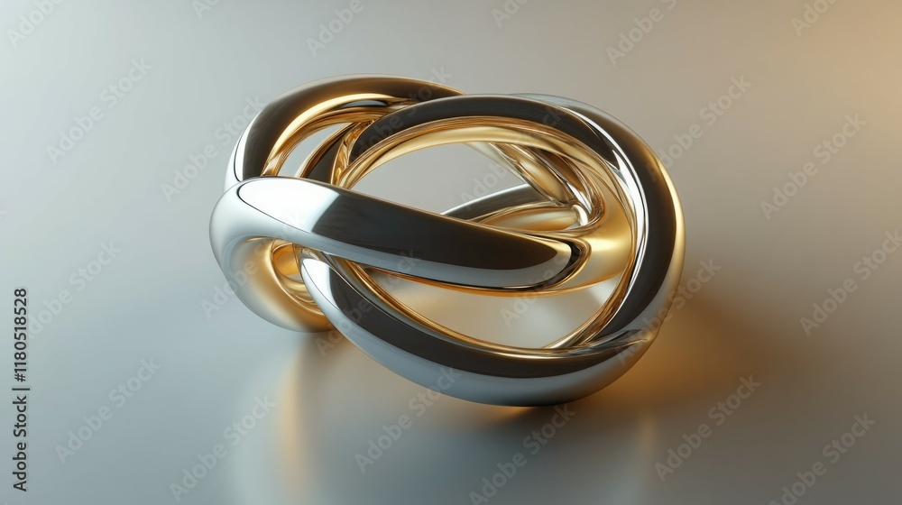 Abstract gold and silver intertwined rings. Abstract gold and silver intertwined rings.