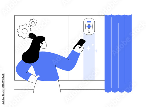 Robotic window cleaner isolated cartoon vector illustrations.