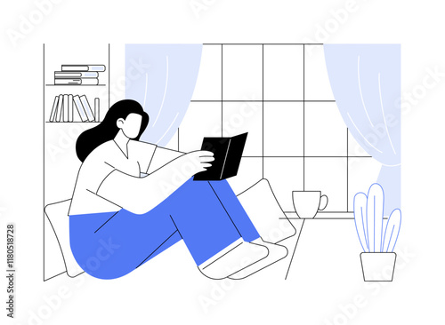 Read books isolated cartoon vector illustrations.