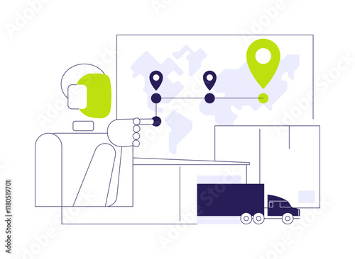 AI-Managed Smart Logistics abstract concept vector illustration.