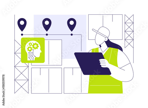 AI-Driven Inventory Automation abstract concept vector illustration.