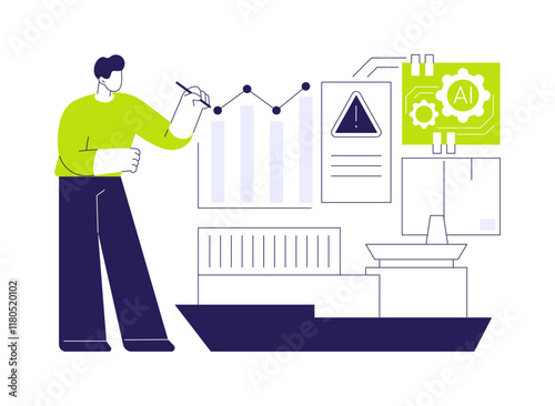 Disruption Forecasting with AI abstract concept vector illustration.