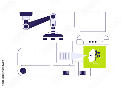 AI-Managed Robotics in Supply Chain abstract concept vector illustration.