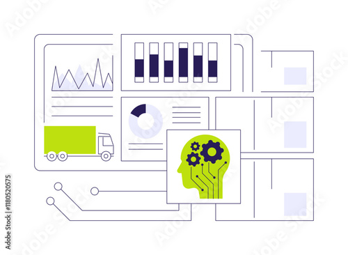 Predictive Inventory Analytics with AI abstract concept vector illustration.