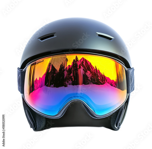 Ski Helmet Visor for Clear Vision - Isolated on White Background