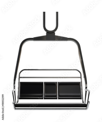 Efficient Ski Lift for Mountain Resorts Isolated on White Background
