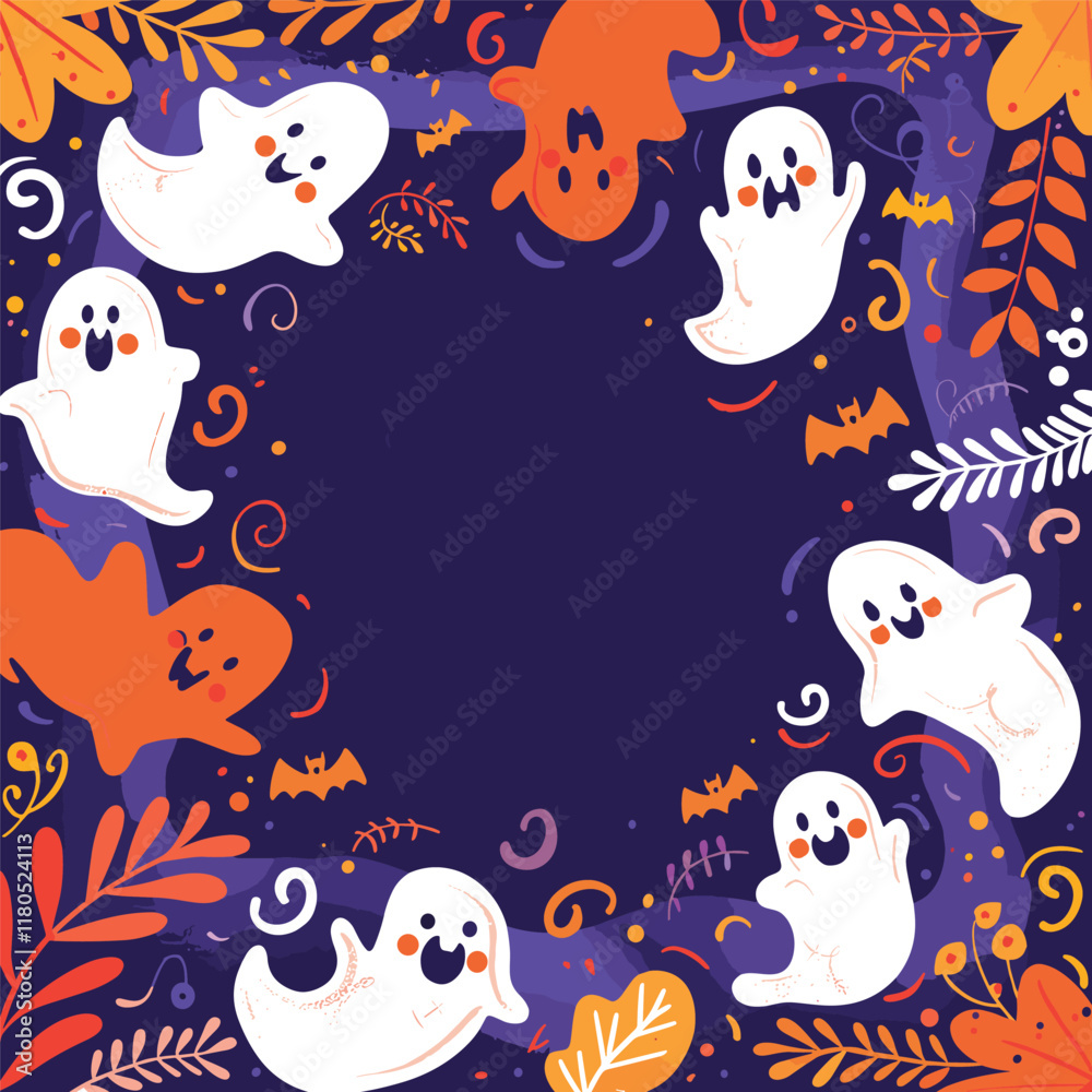 Fototapeta premium Cute ghost pattern design vector template