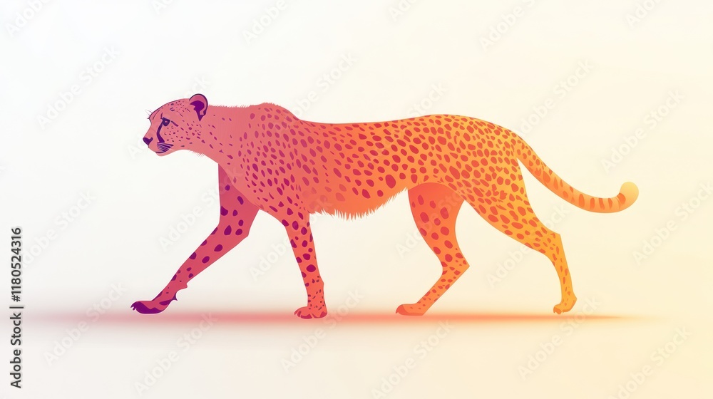 Gradient cheetah walking. Gradient cheetah walking.