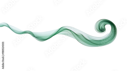 Smooth spiral smoke creating a mysterious visual effect isolated on white background